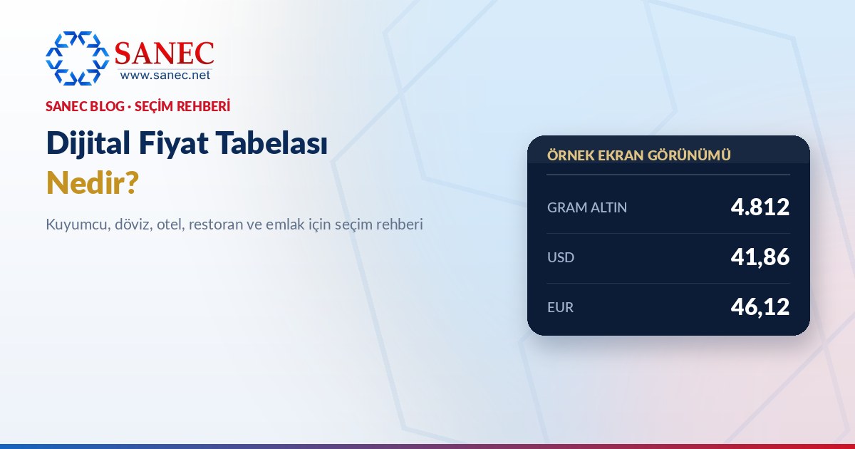 Dijital Fiyat Tabelası Nedir? Kuyumcu, Döviz ve Otel İçin Seçim Rehberi
