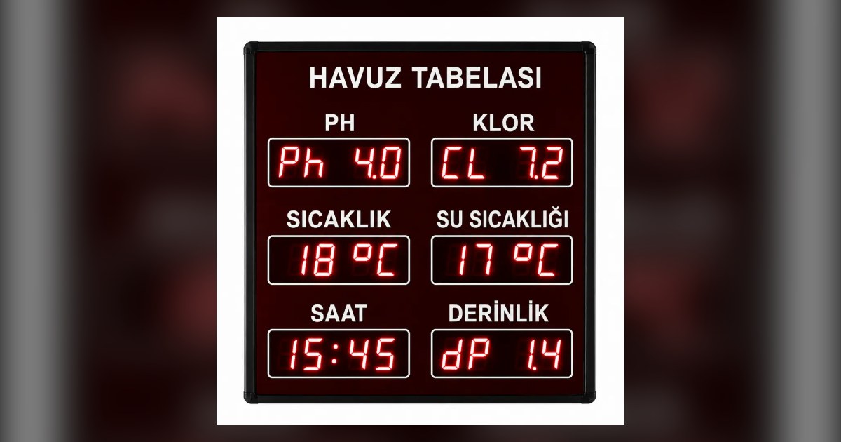 Havuz Klor ve pH Tabelası Nedir? Havuz Su Değerleri Gösterge Rehberi