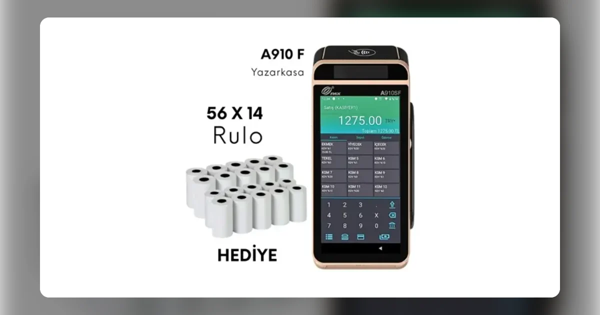 PAX A910SF + 20 Rulo Hediye: Android Yazarkasa ile Hazır Başlangıç