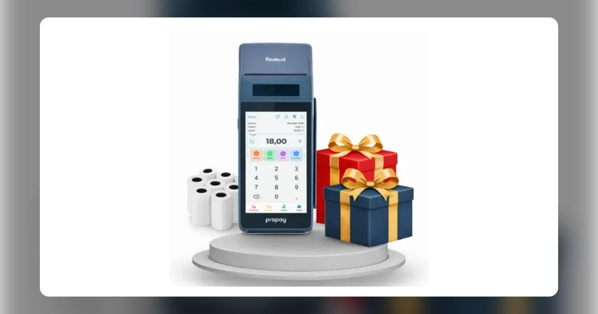 Propay P1000-ECR + 20 Rulo: Barkod Okuyuculu Android Yazarkasa Paketi