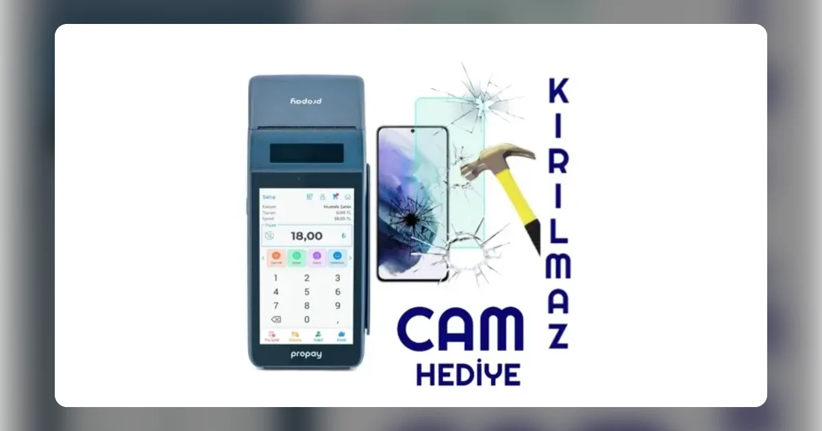Propay P1000-ECR Android Yazarkasa POS: Dahili Barkod Okuyuculu Kasa