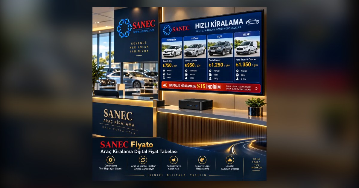 Rent a Car Fiyat Ekranı Nedir? Araç Kiralama Dijital Tarife Panosu Rehberi