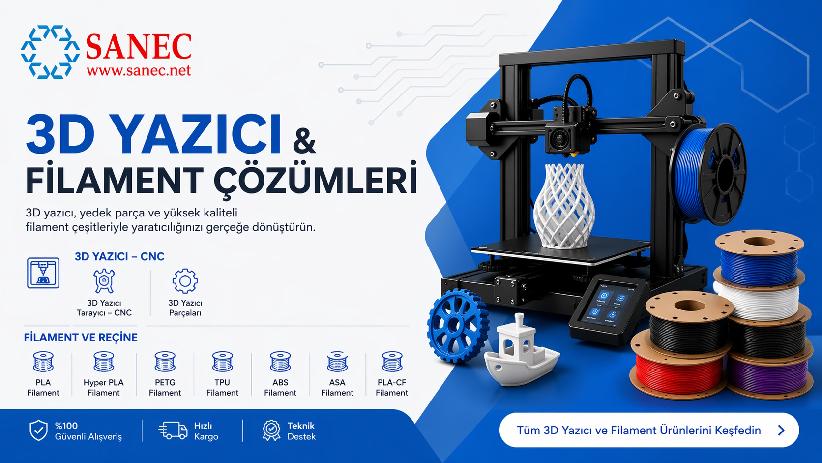 3d yazıcı ve filament