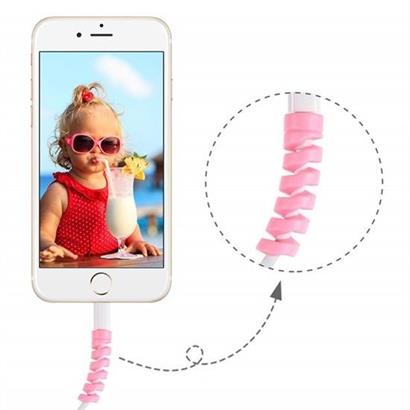4lü Apple, Android Şaj Kablosu Koruyucu Silikon Spiral Yay Aparat 4lü Apple, Android Şaj Kablosu Koruyucu Silikon Spiral Yay Aparat