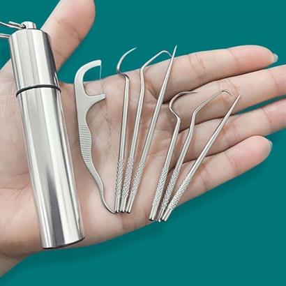 7 Parça Paslanmaz Çelik Ağız Diş Tartar Sökücü Temizlik Bakım Seti 7 Parça Paslanmaz Çelik Ağız Diş Tartar Sökücü Temizlik Bakım Seti