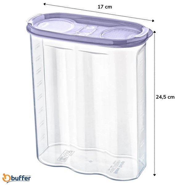 SANEC® 2 Kapaklı Ölçekli Erzak Kuru Gıda Saklama Kutusu Kabı 2,4 Litre SANEC® 2 Kapaklı Ölçekli Erzak Kuru Gıda Saklama Kutusu Kabı 2,4 Litre
