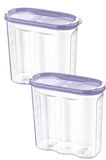 SANEC® 2 Kapaklı Ölçekli Erzak Kuru Gıda Saklama Kutusu Kabı 2,4 Litre SANEC® 2 Kapaklı Ölçekli Erzak Kuru Gıda Saklama Kutusu Kabı 2,4 Litre