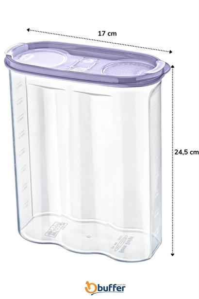 SANEC® 2 Kapaklı Ölçekli Erzak Kuru Gıda Saklama Kutusu Kabı 2,4 Litre SANEC® 2 Kapaklı Ölçekli Erzak Kuru Gıda Saklama Kutusu Kabı 2,4 Litre