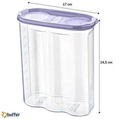 SANEC® 2 Kapaklı Ölçekli Erzak Kuru Gıda Saklama Kutusu Kabı 2,4 Litre SANEC® 2 Kapaklı Ölçekli Erzak Kuru Gıda Saklama Kutusu Kabı 2,4 Litre