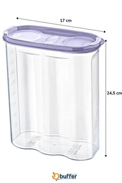 SANEC® 2 Kapaklı Ölçekli Erzak Kuru Gıda Saklama Kutusu Kabı 2,4 Litre SANEC® 2 Kapaklı Ölçekli Erzak Kuru Gıda Saklama Kutusu Kabı 2,4 Litre