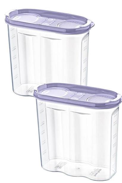 SANEC® 2 Kapaklı Ölçekli Erzak Kuru Gıda Saklama Kutusu Kabı 2,4 Litre SANEC® 2 Kapaklı Ölçekli Erzak Kuru Gıda Saklama Kutusu Kabı 2,4 Litre
