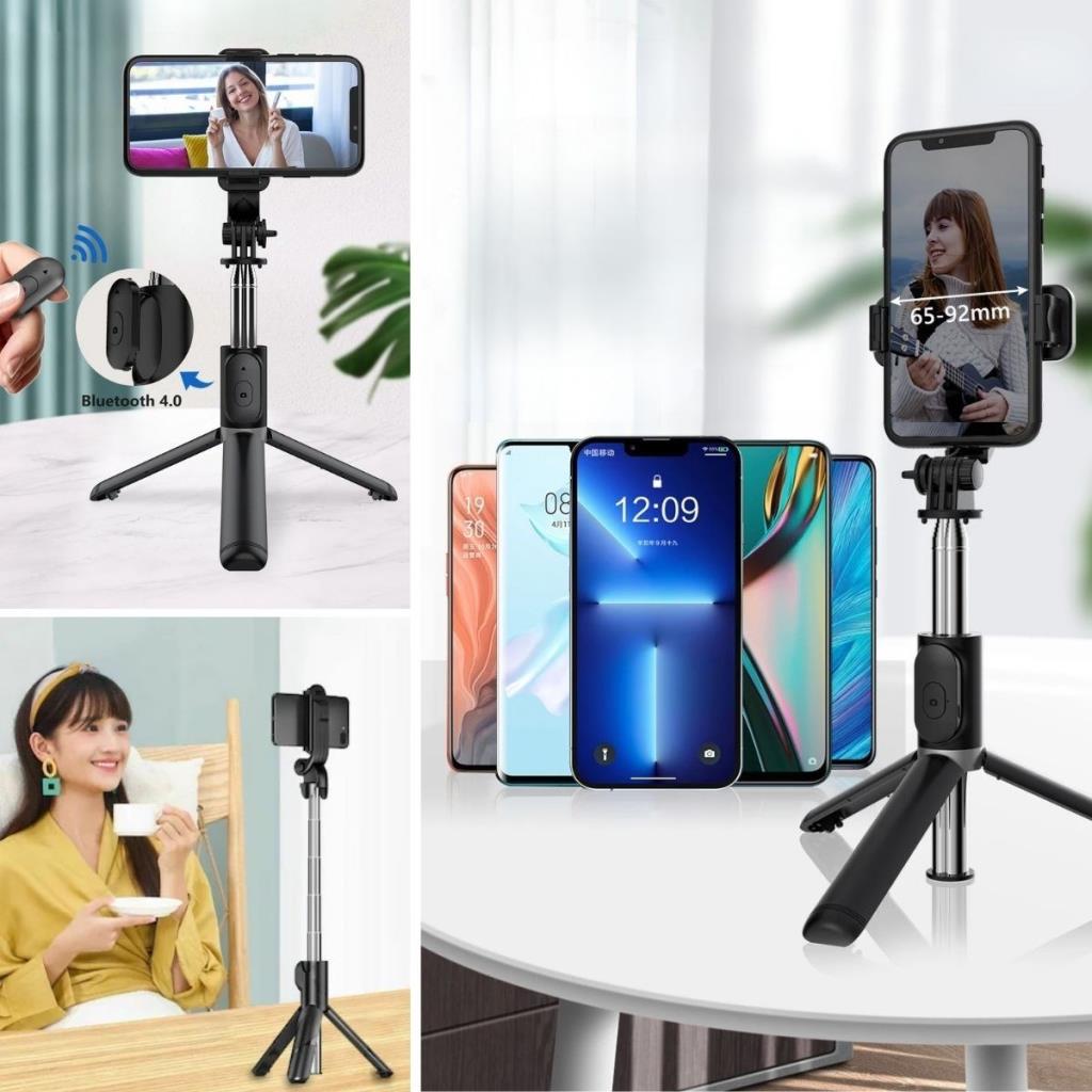 SANEC® Masaüstü Tripod Olabilen Telefon Tutuculu Kablosuz Kumandalı Selfie Çubuğu SANEC® Masaüstü Tripod Olabilen Telefon Tutuculu Kablosuz Kumandalı Selfie Çubuğu