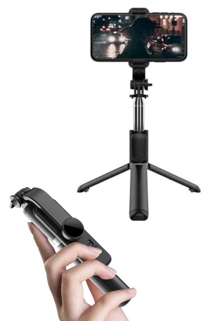 SANEC® Masaüstü Tripod Olabilen Telefon Tutuculu Kablosuz Kumandalı Selfie Çubuğu SANEC® Masaüstü Tripod Olabilen Telefon Tutuculu Kablosuz Kumandalı Selfie Çubuğu