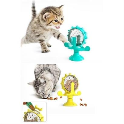 SANEC® Vantuzlu Zilli İnteraktif Dönebilen Mama Kaplı Renkli Eğlenceli Eğitici Kedi Oyuncağı SANEC® Vantuzlu Zilli İnteraktif Dönebilen Mama Kaplı Renkli Eğlenceli Eğitici Kedi Oyuncağı