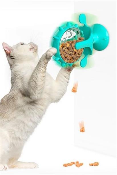 SANEC® Vantuzlu Zilli İnteraktif Dönebilen Mama Kaplı Renkli Eğlenceli Eğitici Kedi Oyuncağı SANEC® Vantuzlu Zilli İnteraktif Dönebilen Mama Kaplı Renkli Eğlenceli Eğitici Kedi Oyuncağı