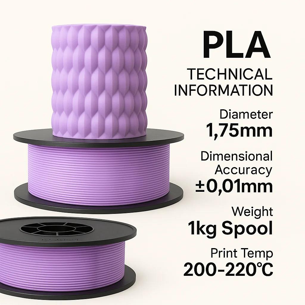 Filetto Pla+ Filament 1.75mm 1 Kg - Lila Filetto Pla+ Filament 1.75mm 1 Kg - Lila