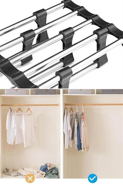 Hareketli Dolap İçi Pantolon Kravat Şal Askı Sistemi Düzenleyici Katmanlı Askılık Organizer Hareketli Dolap İçi Pantolon Kravat Şal Askı Sistemi Düzenleyici Katmanlı Askılık Organizer