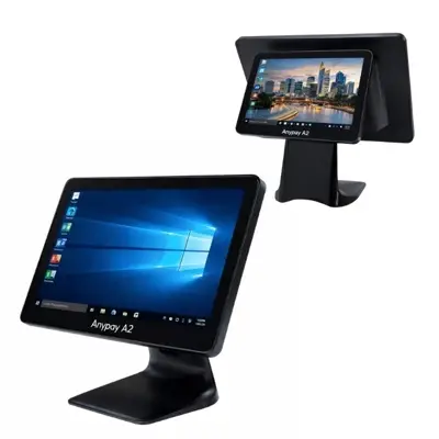 NP-POS A2 Intel Core i5 7. Nesil Çift Ekran Dokunmatik POS PC – 8 GB RAM – 128 GB SSD – Siyah