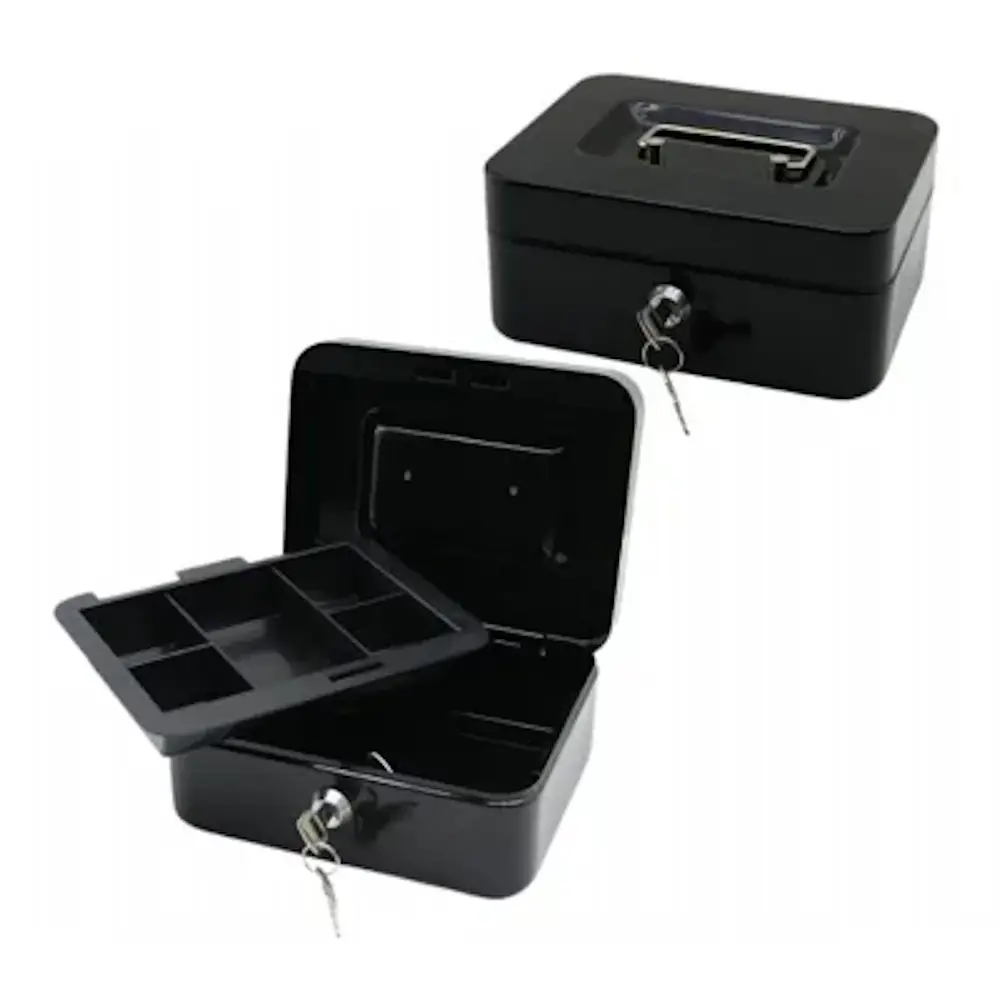 Yuma YM-803 Anahtarlı Metal Para ve Değerli Eşya Kutusu (15.2x11.8x8 cm) - 